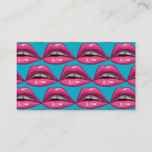 Pop Art roze lips Makeup Visitekaartje