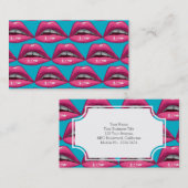 Pop Art roze lips Makeup Visitekaartje (Voorkant / Achterkant)