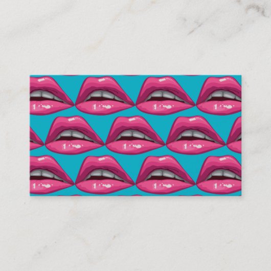 Pop Art roze lips Makeup Visitekaartje (Voorkant)