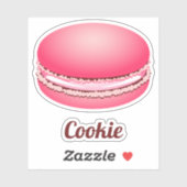 Pop Art roze Macaron Cookie Sticker (Vel)