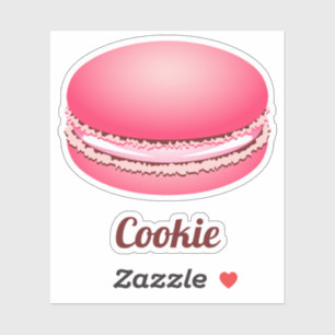 Pop Art roze Macaron Cookie Sticker