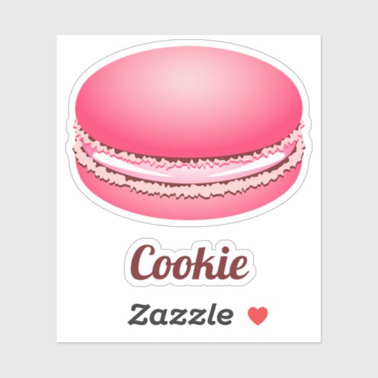 Pop Art roze Macaron Cookie Sticker (Vel)