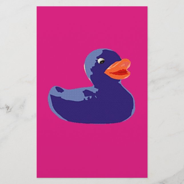 Pop Art Rubber Ducky Blue Pink Duck (Voorkant)
