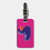 Pop Art Rubber Ducky Blue Pink Duck Bagagelabel (Voorkant verticaal)