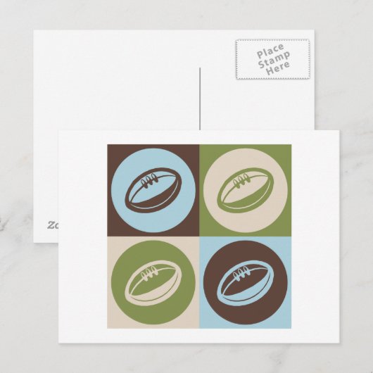 Pop Art Rugby Briefkaart (Voorkant / Achterkant)