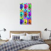 Pop Art Running Dachshund Oren Flappen Canvas Afdruk (Insitu (Slaapkamer))