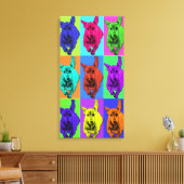 Pop Art Running Dachshund Oren Flappen Canvas Afdruk (Insitu (Woonkamer))