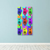 Pop Art Running Dachshund Oren Flappen Canvas Afdruk (Insitu (Houten vloer))