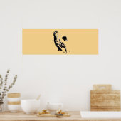 Pop Art Running Horse Artwork Browny Beige Poster (Keuken)