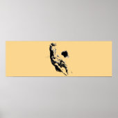 Pop Art Running Horse Artwork Browny Beige Poster (Voorkant)