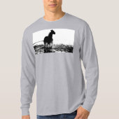 Pop Art Running Horse Sjabloon Elegant Grey T-shirt (Voorkant)
