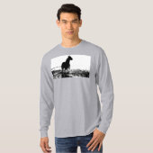 Pop Art Running Horse Sjabloon Elegant Grey T-shirt (Voorkant volledig)