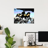 Pop Art Running Horses Print Poster (Thuiskantoor)