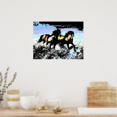 Pop Art Running Horses Print Poster (Keuken)