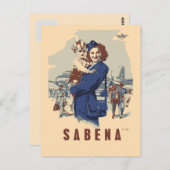 Pop art Sabena Ex Belgium Airlines Briefkaart (Voorkant / Achterkant)