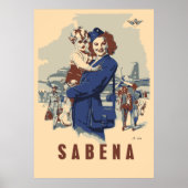 Pop art Sabena Ex Belgium Airlines Poster (Voorkant)