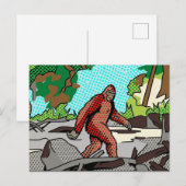Pop Art Sasquatch Bos Comic Paneel Grafiek Briefkaart (Voorkant / Achterkant)