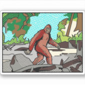 Pop Art Sasquatch Bos Comic Paneel Grafiek Sticker (Voorkant)