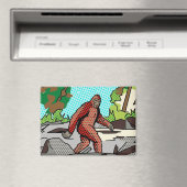 Pop Art Sasquatch Bos Comic Paneel Grafisch Magneet (Insitu (Vaatwasser))
