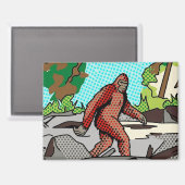 Pop Art Sasquatch Bos Comic Paneel Grafisch Magneet (Voorkant / Achterkant)