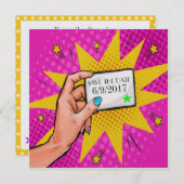 Pop Art Save the Date Invitation (Voorkant / Achterkant)