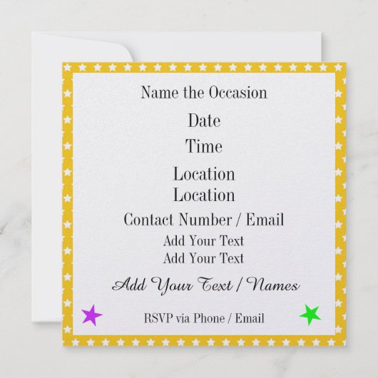 Pop Art Save the Date Invitation (Achterkant)