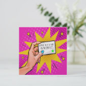 Pop Art Save the Date Invitation (Staand voorkant)