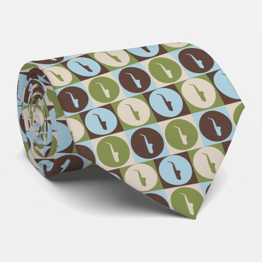 Pop Art Saxophone Stropdas (Opgerold)