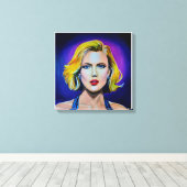 Pop Art Scarlett Johansson Portret Canvas Afdruk (Insitu (Houten vloer))