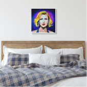 Pop Art Scarlett Johansson Portret Canvas Afdruk (Insitu (Slaapkamer))