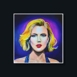 Pop Art Scarlett Johansson Portret Canvas Afdruk<br><div class="desc">Portret van Scarlett Johansson in Pop Art stijl. Het originele schilderij is gemaakt in acryl op doek 20x20.</div>