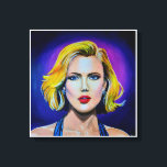 Pop Art Scarlett Johansson Portret Canvas Afdruk<br><div class="desc">Portret van Scarlett Johansson in Pop Art stijl. Het originele schilderij is gemaakt in acryl op doek 20x20.</div>