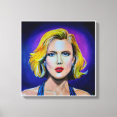 Pop Art Scarlett Johansson Portret Canvas Afdruk (Voorkant)