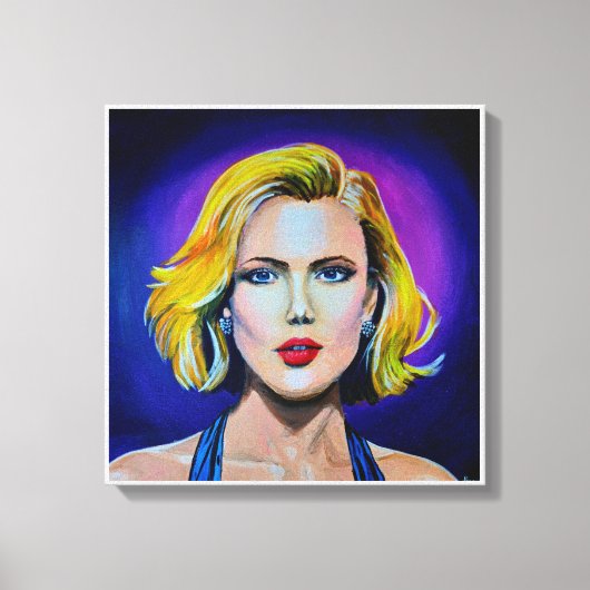 Pop Art Scarlett Johansson Portret Canvas Afdruk (Voorkant)