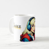 Pop Art Schattigee Gamer Meisje Comic Style Mok (Voorkant links)