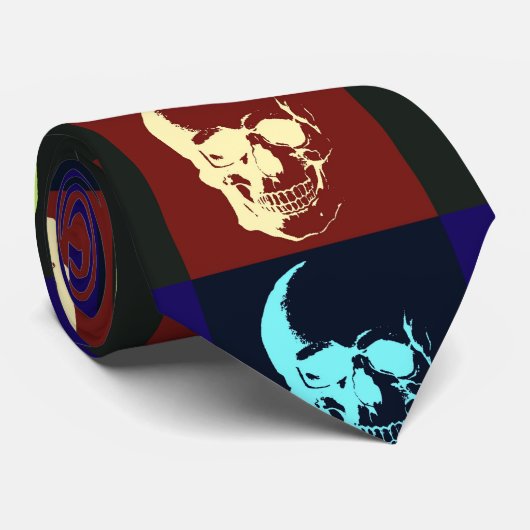 Pop Art Schedel Aangepaste Stropdassen (Opgerold)