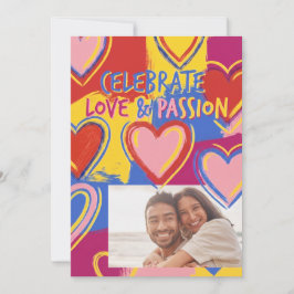 Pop Art Schilderachtige Valentijnsdag Postkaart  Feestdagenkaart