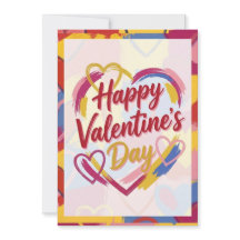 Pop Art Schilderachtige Valentijnsdag Postkaart 