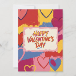 Pop Art Schilderachtige Valentijnsdag Postkaart  Feestdagenkaart
