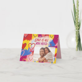 Pop Art Schilderachtige Valentijnsdag Postkaart  Kaart