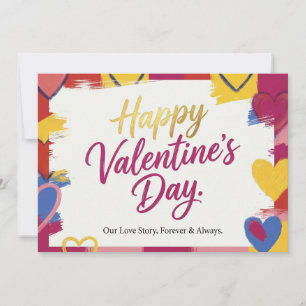 Pop Art Schilderachtige Valentijnskaart Feestdagenkaart