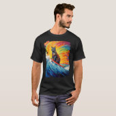 Pop Art Schildpad Kat Paddle Board Surfen T-shirt (Voorkant volledig)
