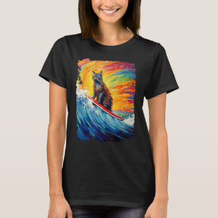 Pop Art Schildpadkat Peddelplank Surfen T-shirt