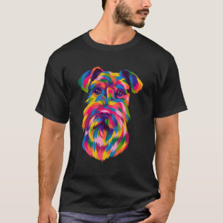 Pop Art Schnauzer Cute Paw Pet Gift Mannen Vrouwen T-shirt