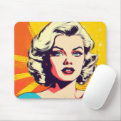 Pop Art Schoonheid Vrouw Muismat (Met muis)