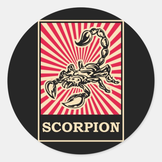 Pop Art Scorpion Ronde Sticker (Voorkant)