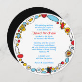 POP ART SCRIBBLY Bar Mitzvah Uitnodiging (Voorkant / Achterkant)