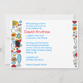 POP ART SCRIBBLY Bar Mitzvah Uitnodiging (Voorkant)