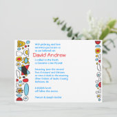 POP ART SCRIBBLY Bar Mitzvah Uitnodiging (Staand voorkant)