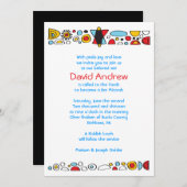 POP ART SCRIBBLY Bar Mitzvah Uitnodiging (Voorkant / Achterkant)